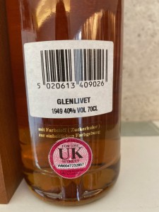 Glenlivet 52 Year Old 1949 Vintage 2001 Bottling First Fill Sherry Butt Gordon & MacPhail Single Malt Scotch UK version (Whiskybase -92)
