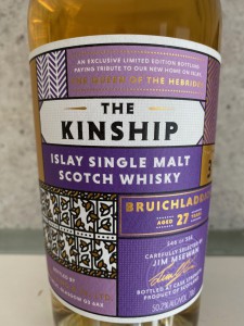 Bruichladdich 27 Year Old 2019 Kinship Edition 50.2%abv limited edition 555 bottles